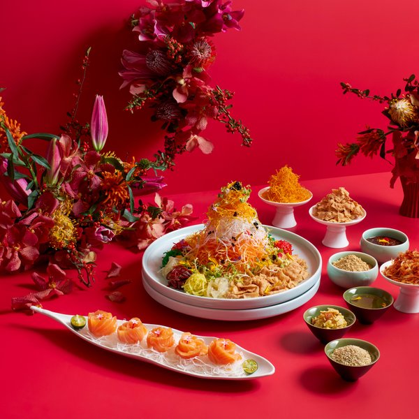 Fortune Yu Sheng with Salmon Sashimi & Sakura Shrimps