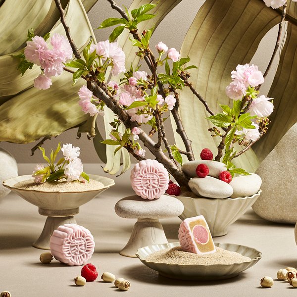 Sakura & Raspberry Truffle Snow-Skin Mooncake