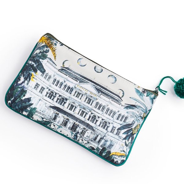 Raffles Mooncake Facade Pouch with Pom Pom