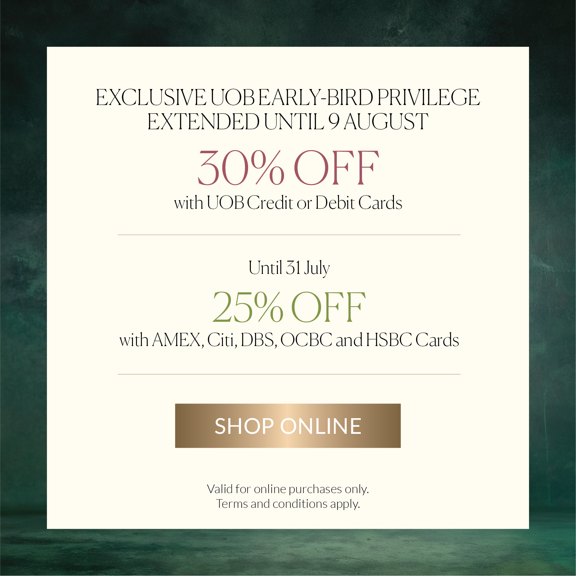 [30-31 July] Pop up for bank promo